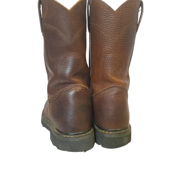 Justin Brown Leather Cowboy Boots mens size 7.5 - Picture 5 of 11